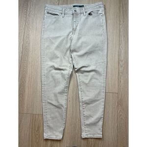 Lauren Ralph Lauren Beige Straight-Leg Jeans, size 14 stretch